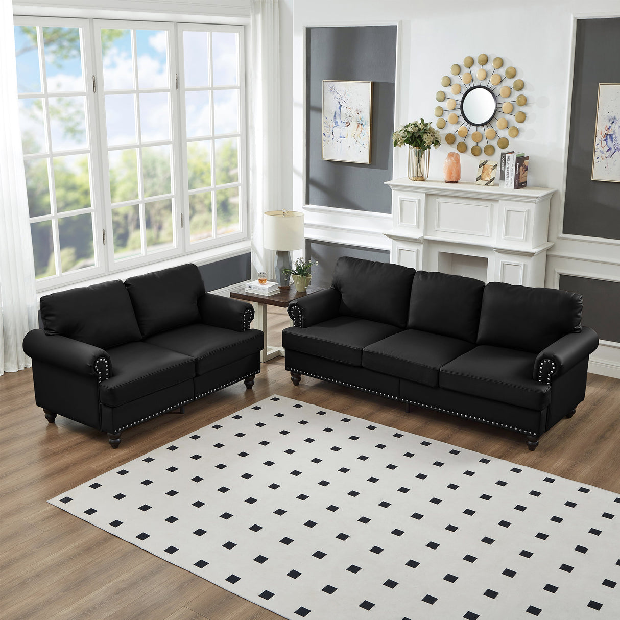 Modern Classic Design Leather Couch Set