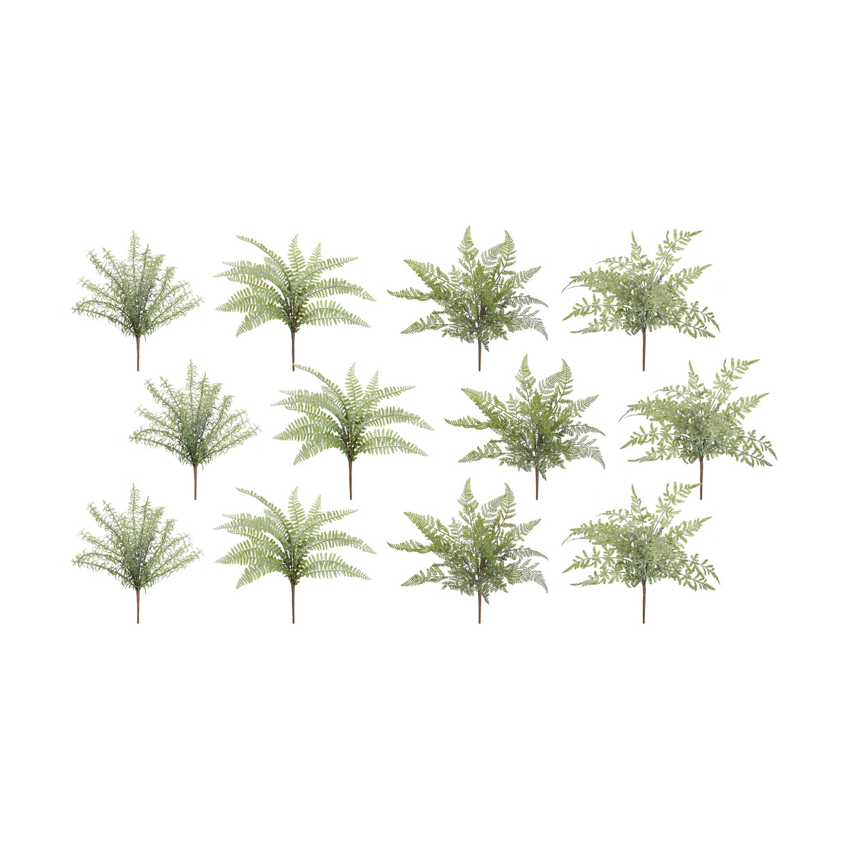 Assorted-Fern-Foliage-Bush-(Set-of-12)-Artificial-Flowering-Plants