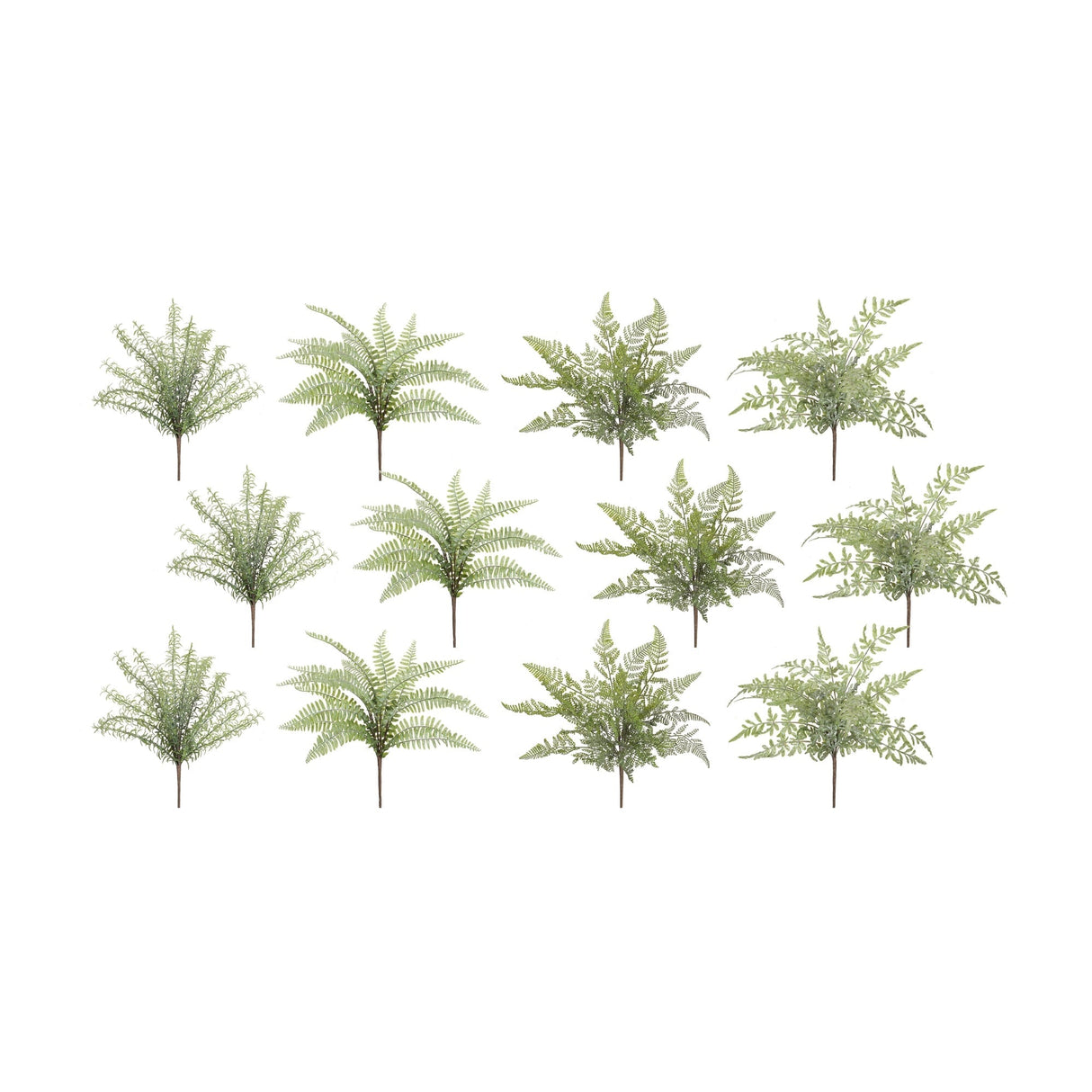 Assorted-Fern-Foliage-Bush-(Set-of-12)-Artificial-Flowering-Plants