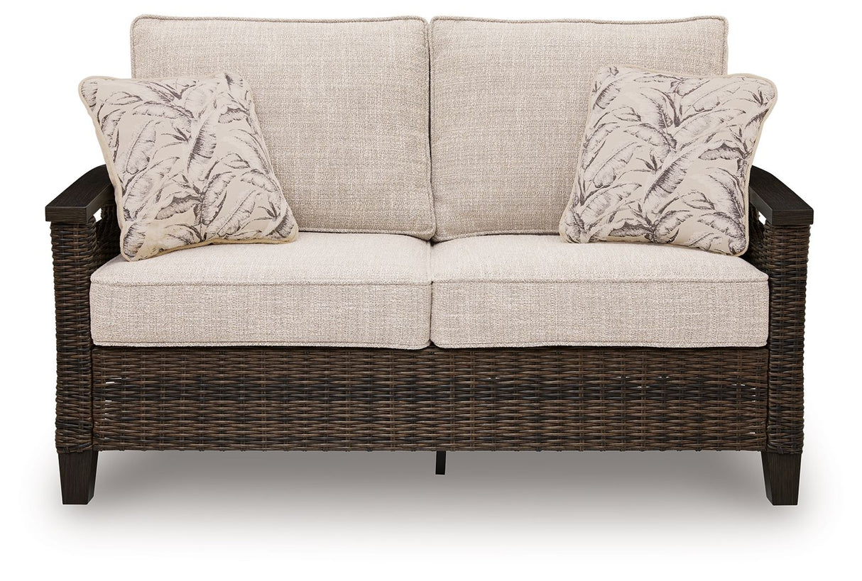 Monterey Point - Loveseat With Cushion - Dark Brown