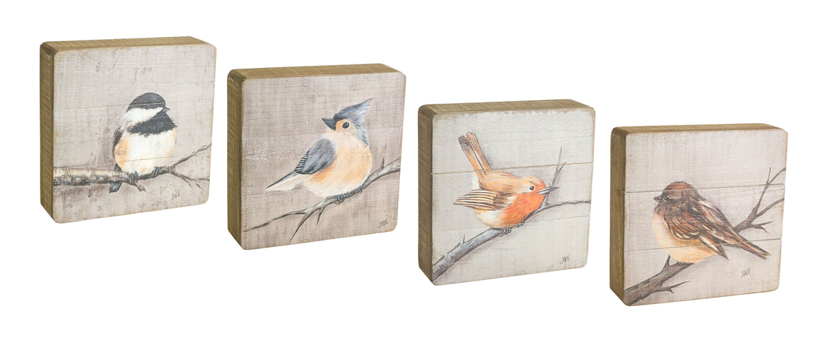 Rustic-Wood-Bird-Plaque-(Set-of-4)-Decorative-Plaques