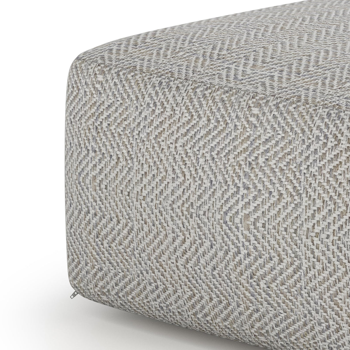 Nate Square Pouf Patterned Grey Melange