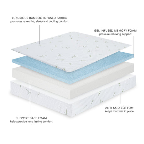 8-inch dual layer memory foam mattress with bamboo infused cover
