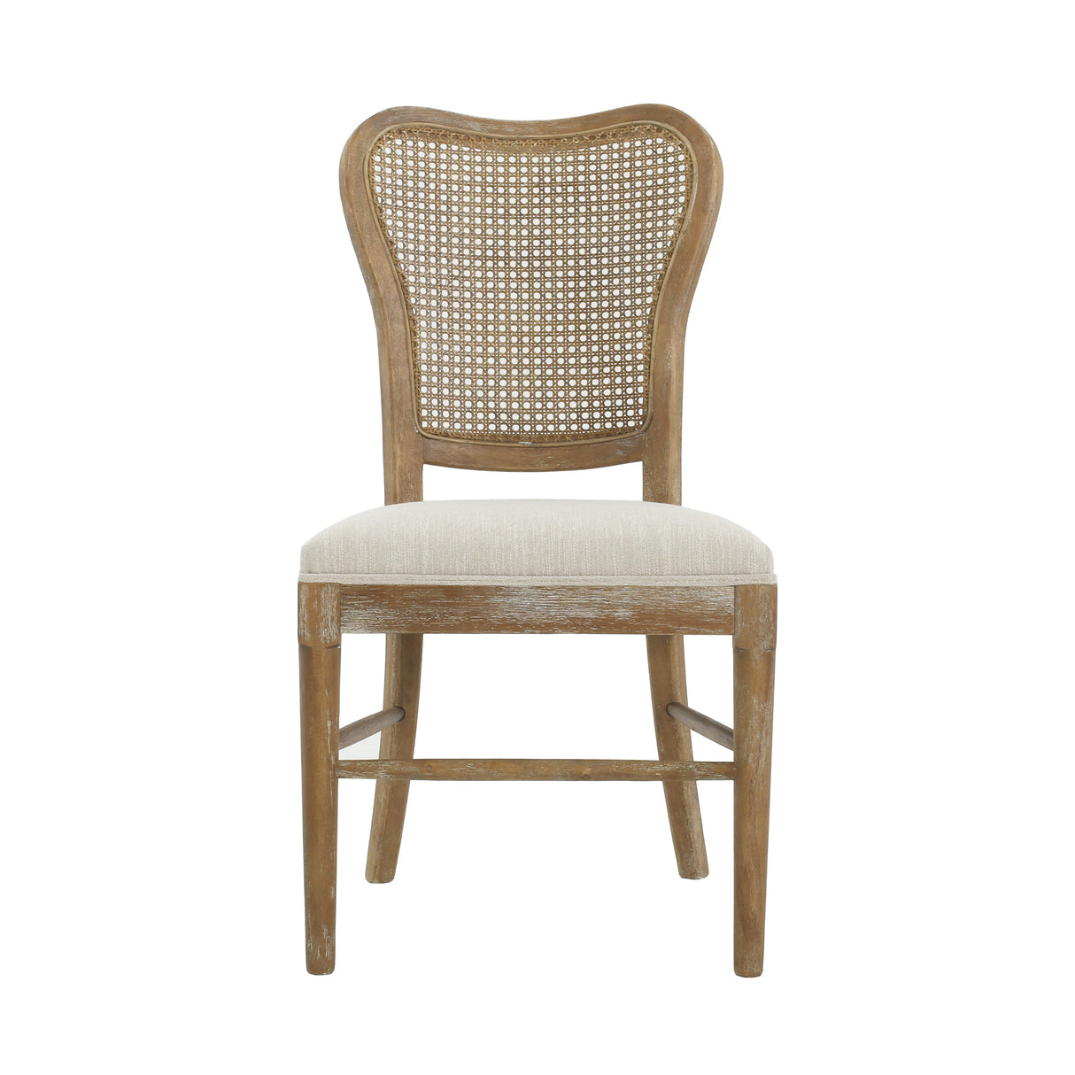 Wood and Woven Cane Dining Chairs, Set of 2