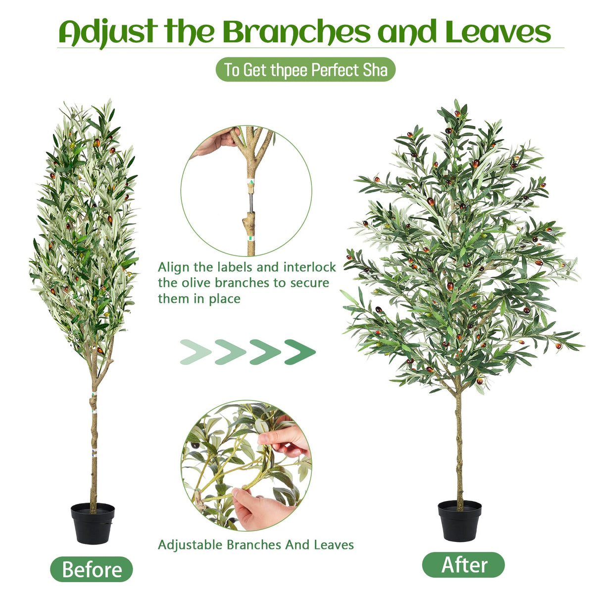 7FT Artificial Olive Tree Indoor Tall Faux with Planter & Basket