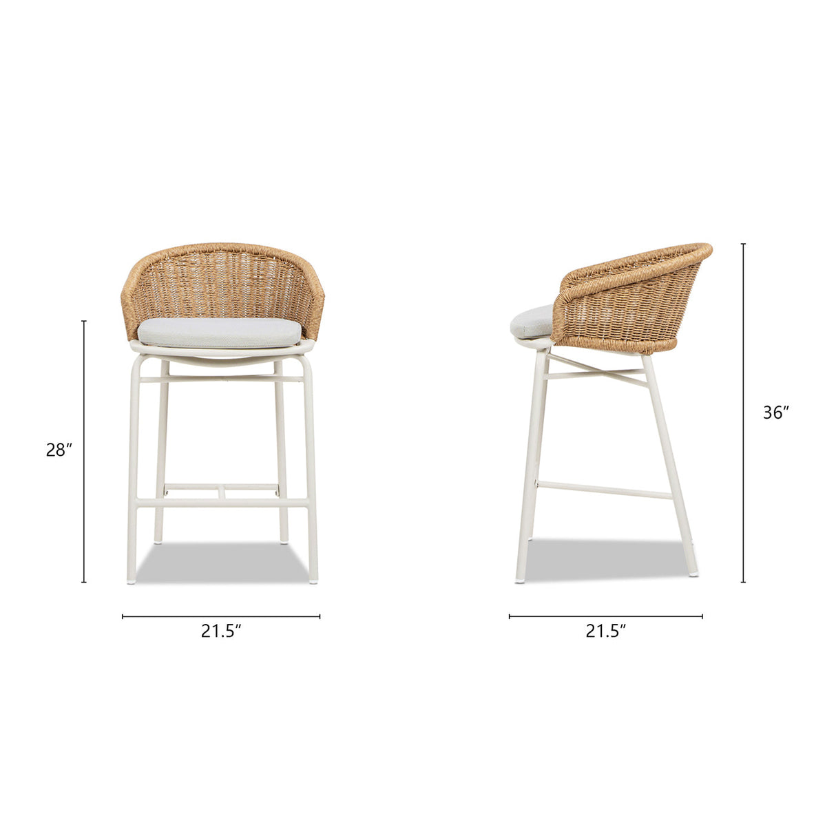 Santorini 28" Wicker Back Outdoor Bar Stool Set of 2