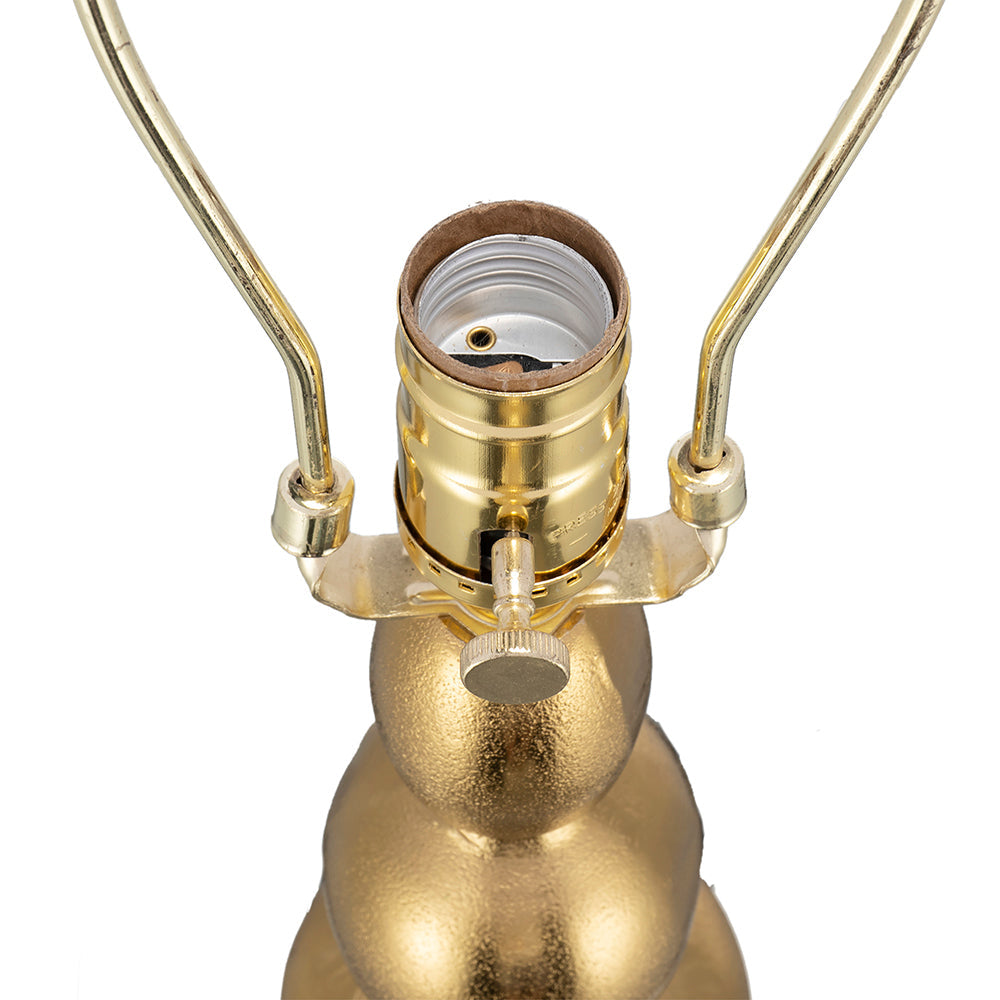 D15x29.5' Gold and White Table Lamp with Round Four Tiered Body