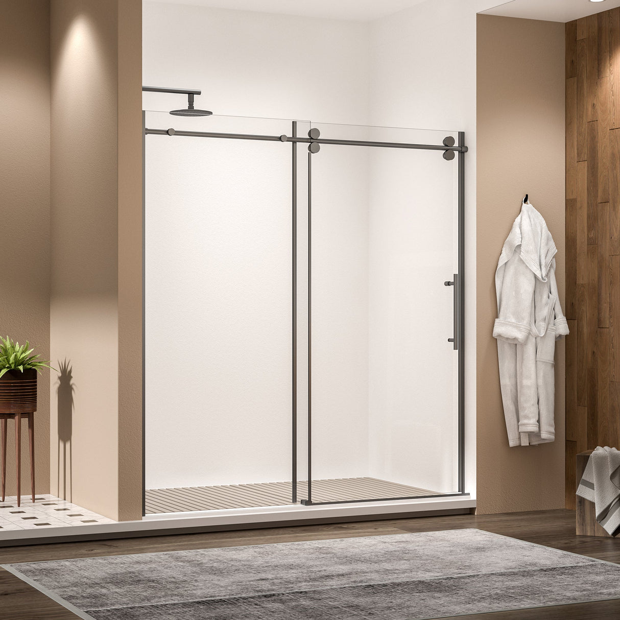 Frameless Single Sliding Shower Door