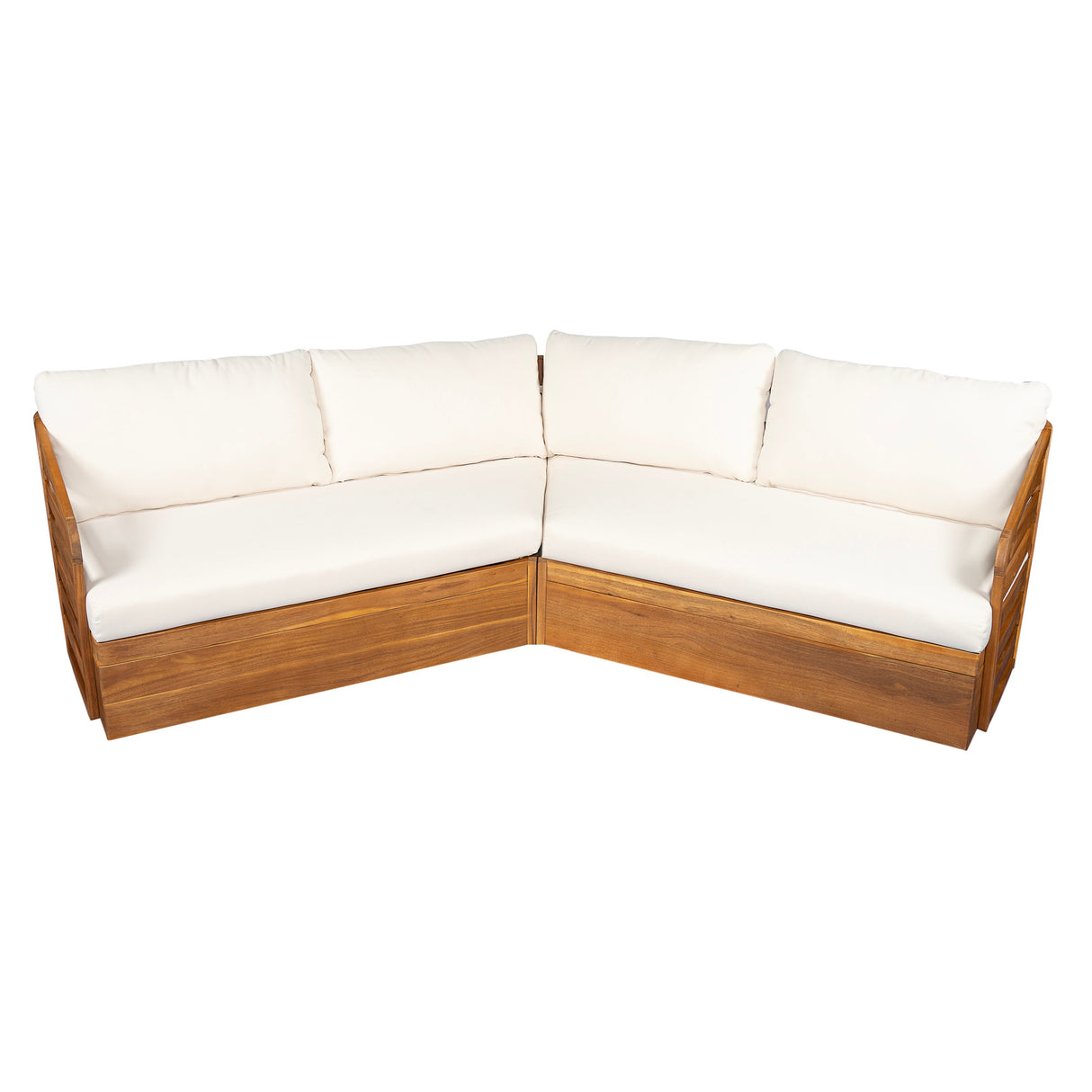 Royal Acacia Patio V Sofa Sectional Set, Beige