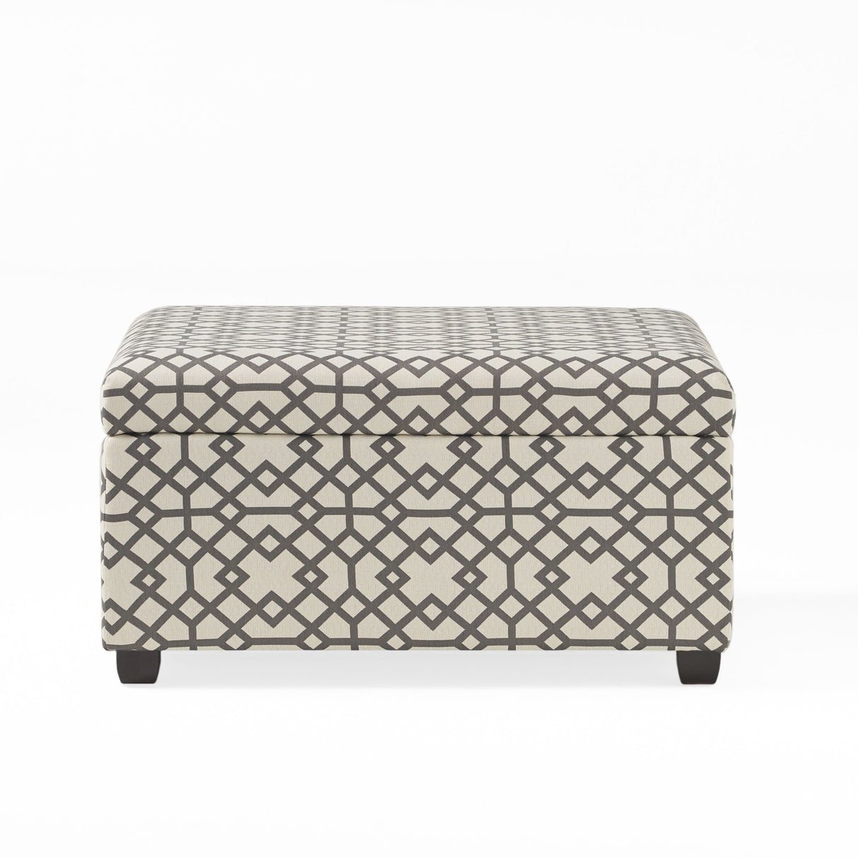 Richmond Storage Ottoman With Unique Pattern And Ample Storage - Gray