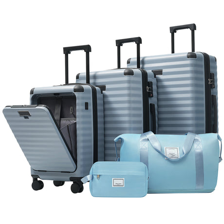 Deluxe-5-Piece-Hard-Side-Luggage-Set-with-USB-and-TSA-Security-Luggage-Sets