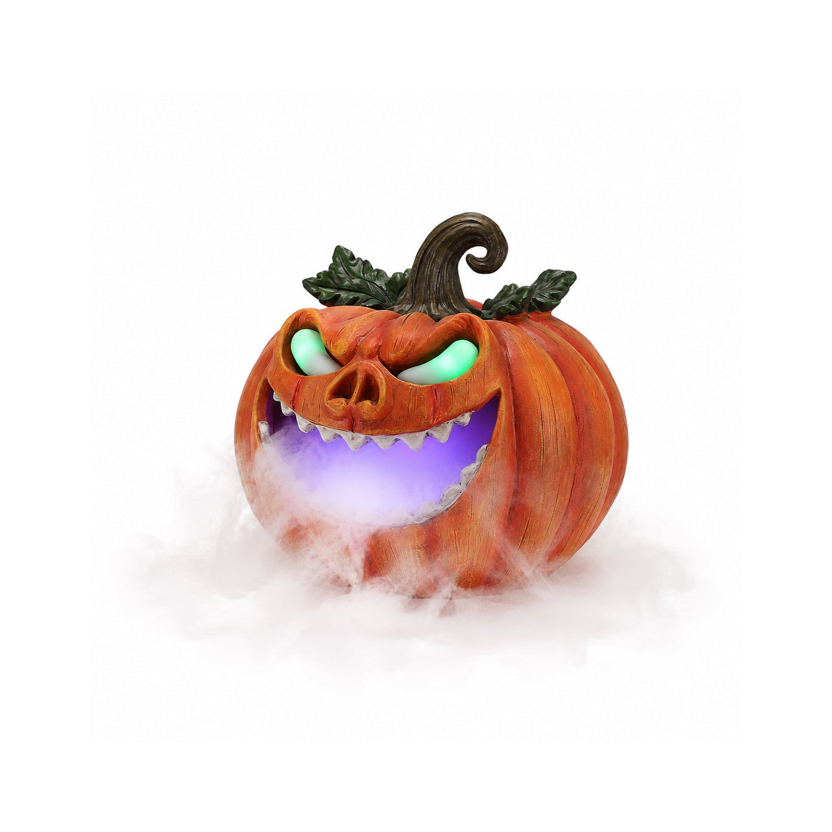 Halloween Pumpkin Monster Mist Sprayer, LED Light Up Fogger Figurine