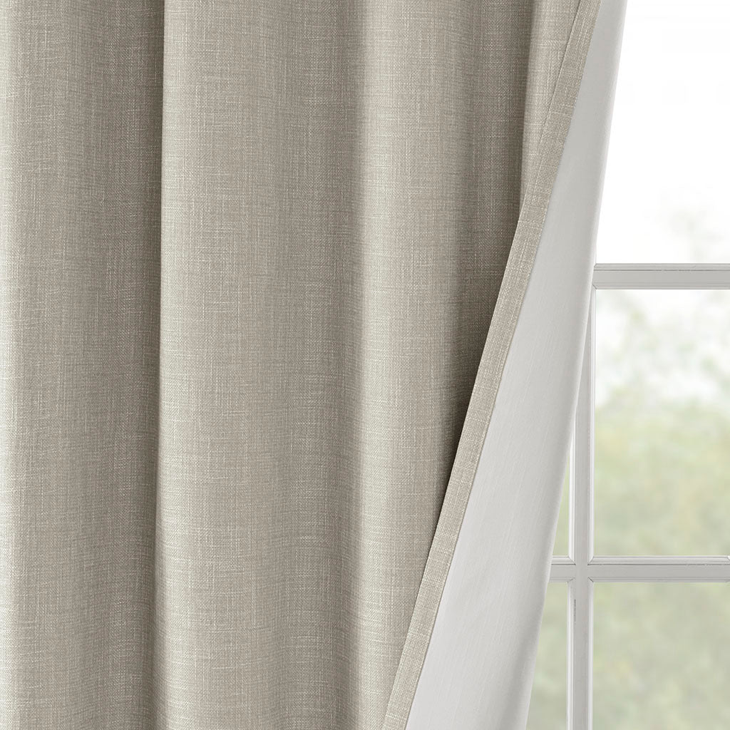 Printed heathered blackout window patio panel