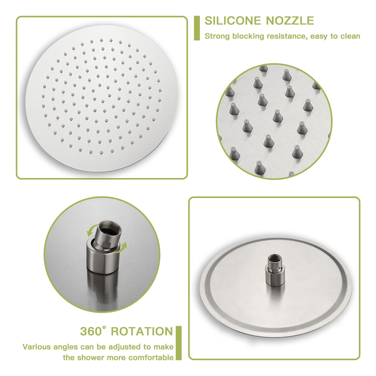 Shower System With 5 Function Rain Hand Shower And Slide Bar Combo