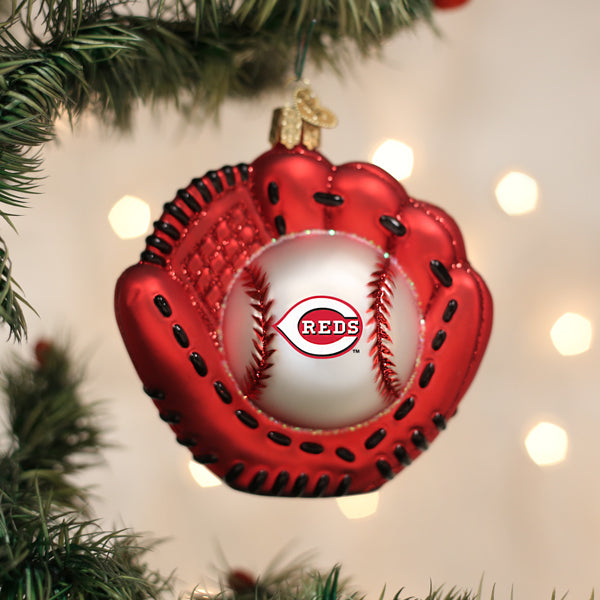 Reds-Baseball-Mitt-Ornament-Christmas-Ornaments