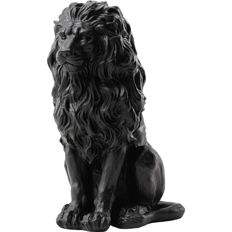 20.5" Lion Statue - Resin Outdoor Guardian Sculpture