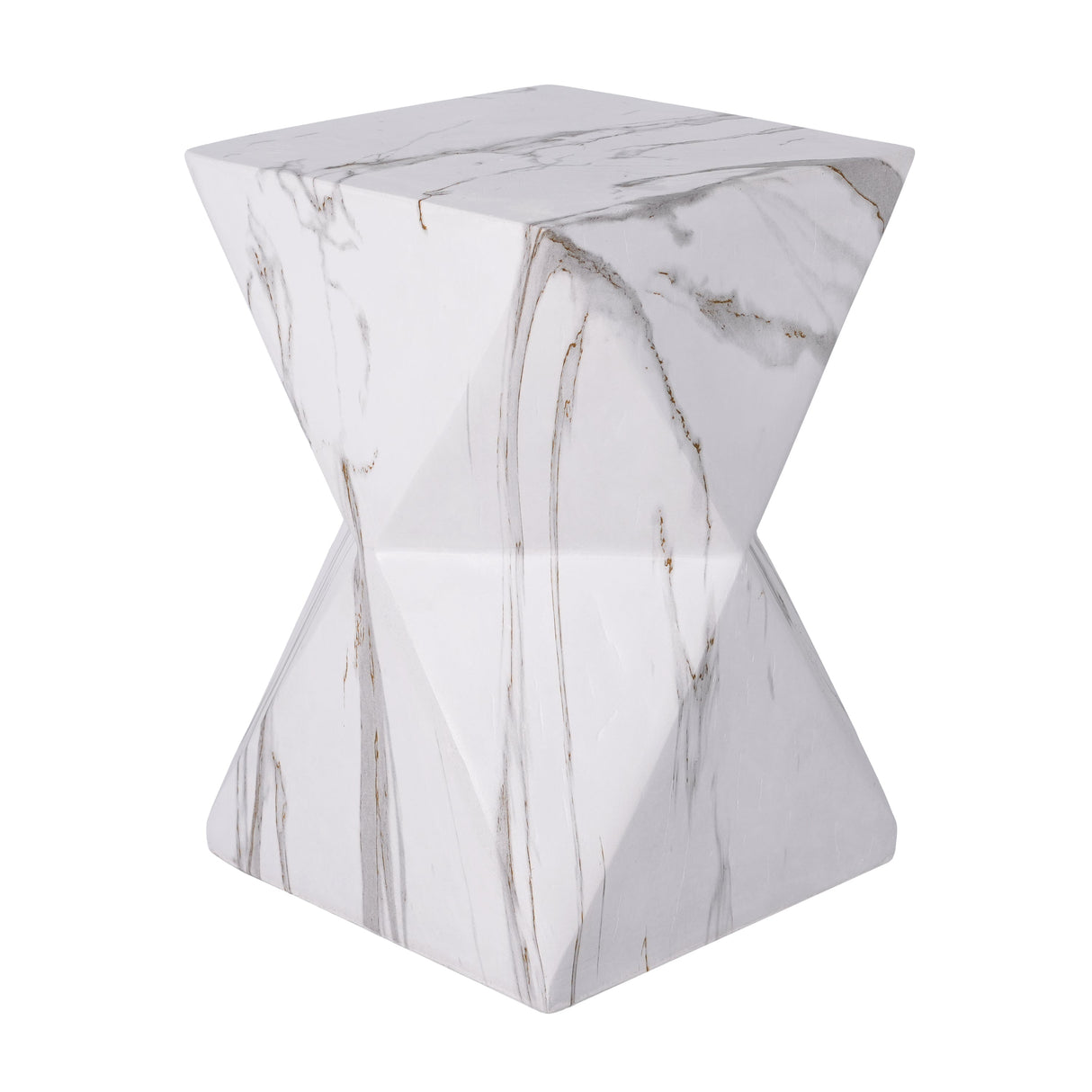 Modern Geometric MGO Side Table - Hourglass Accent Table