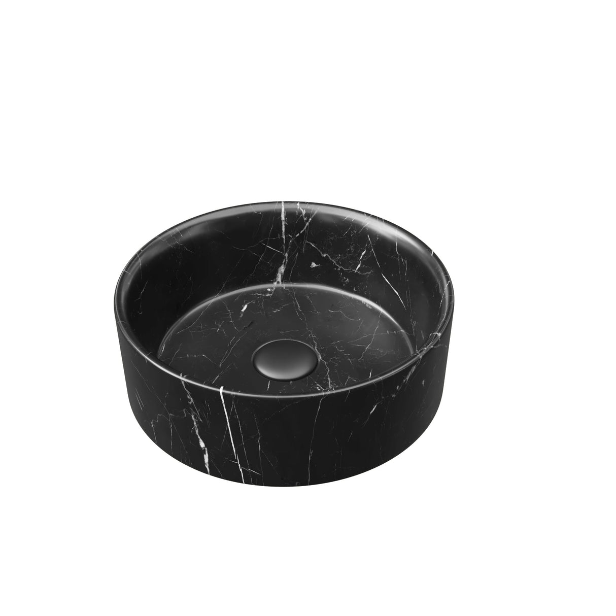 14" Bathroom Round Ceramic Sink with Stone Pattern