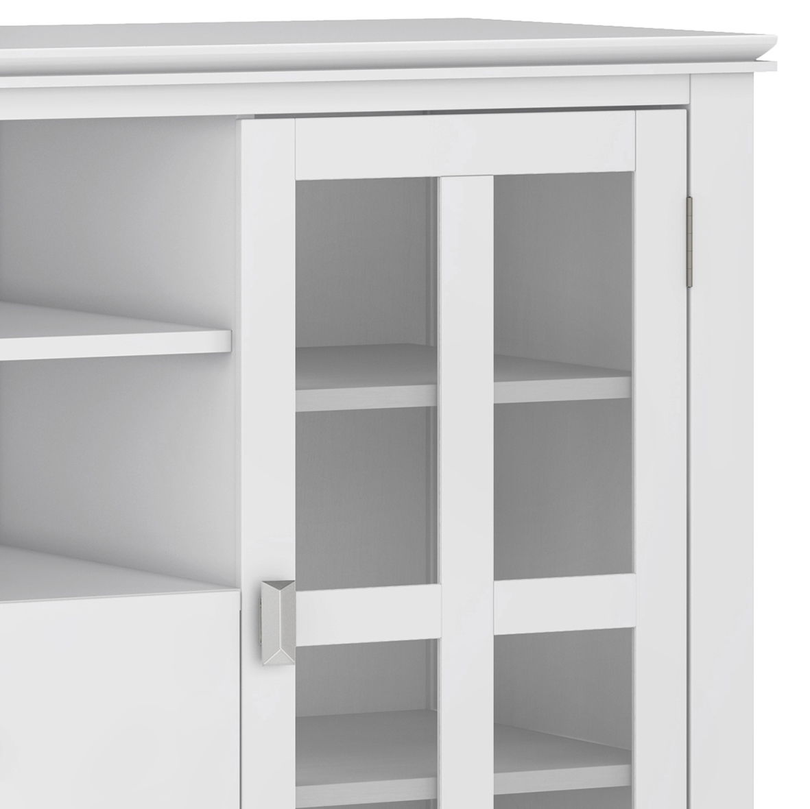 Handcrafted Tall TV Media Stand with Glass Doors and Storage - Multiple Colors