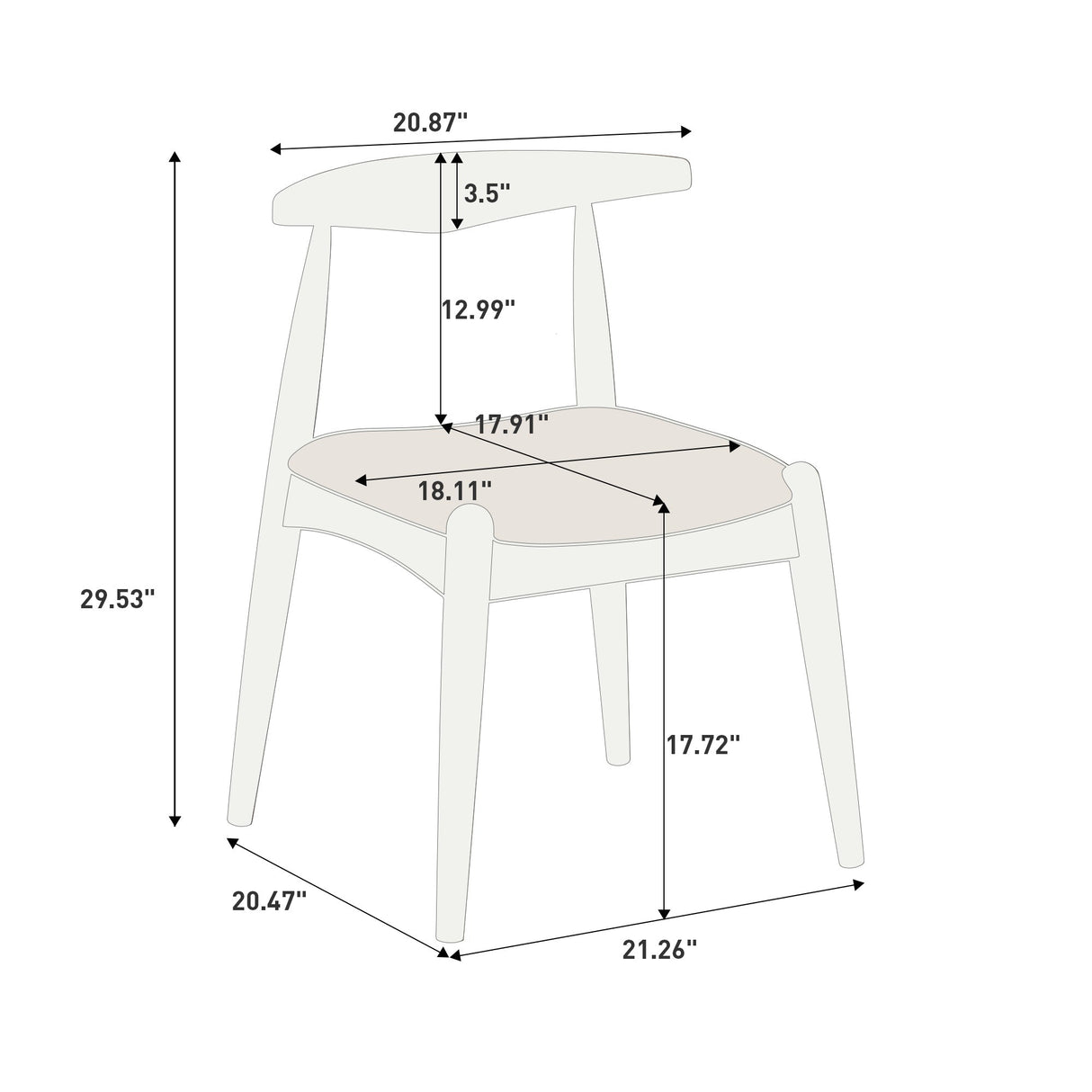 5-Piece Dining Set with Rubberwood Frame and Faux Leather Chairs
