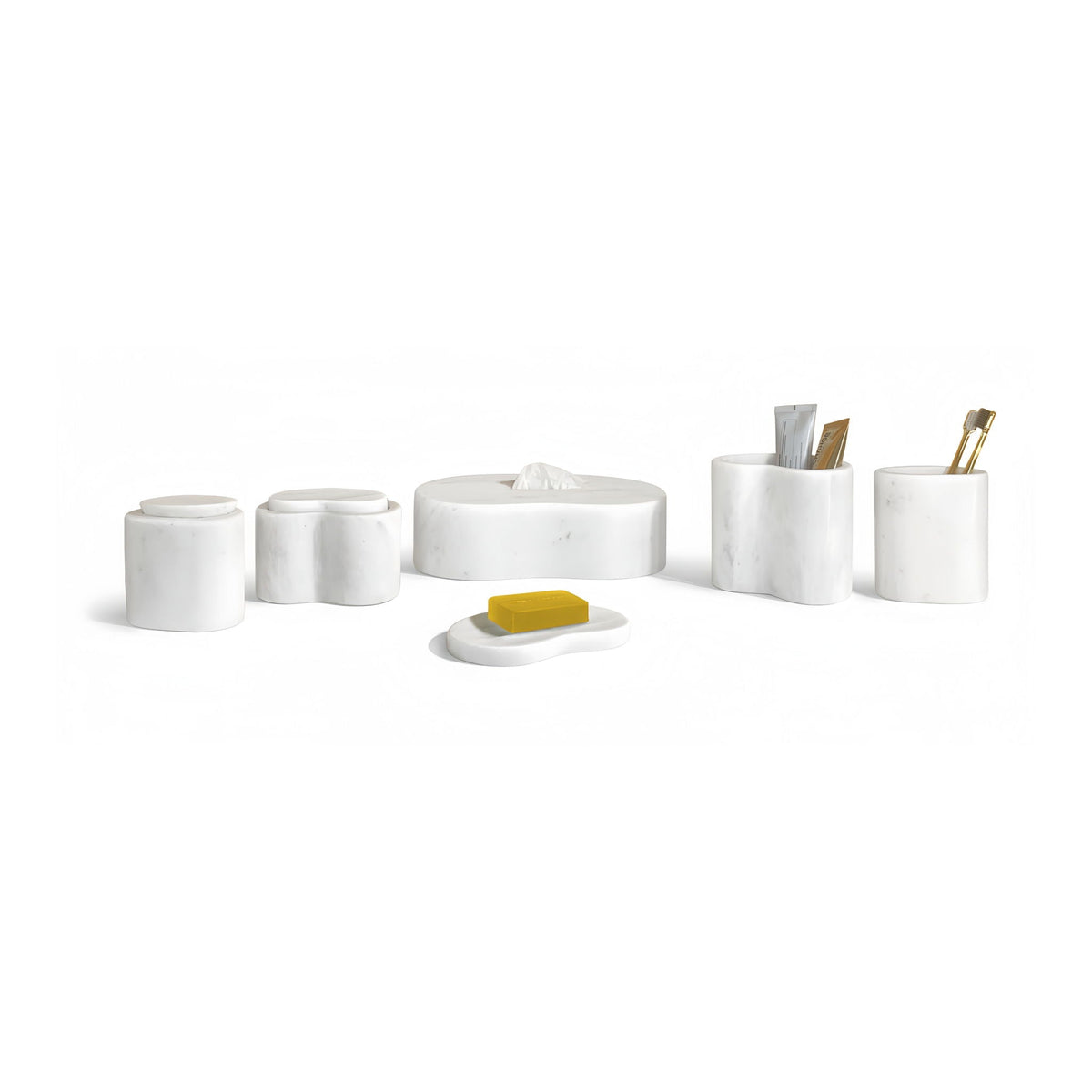 Elegant Natural Marble Bathroom Accessories Set