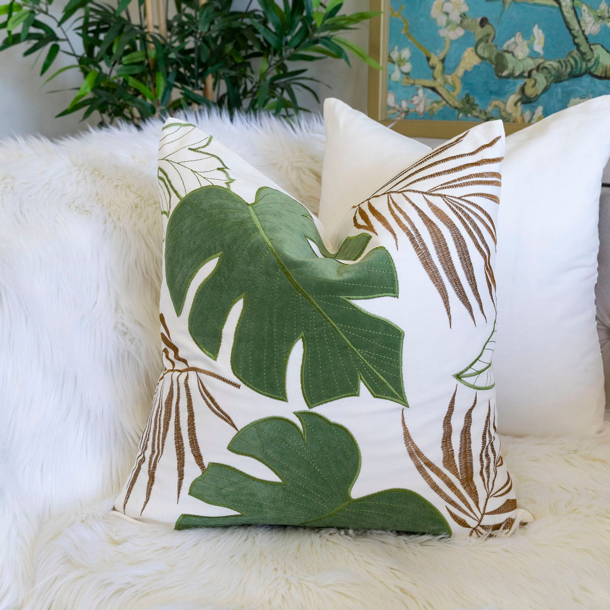 Autumn Vibes Leaf Accent Pillow