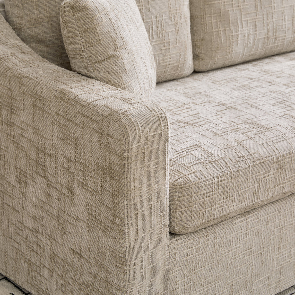 83.86" Wide Modern Casual Sofa in Wheat