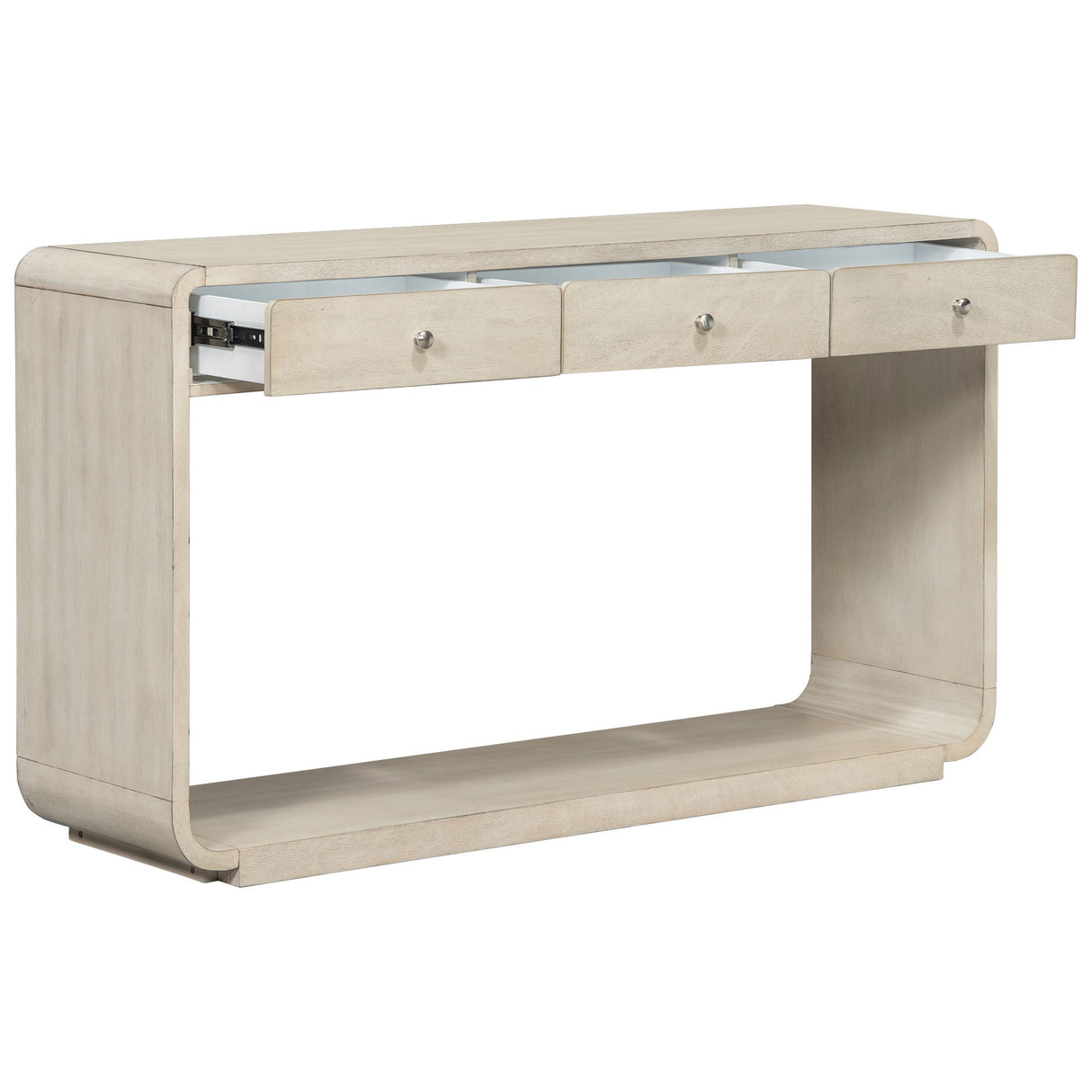 onsole Table With 3 Drawers And Display Shelf
