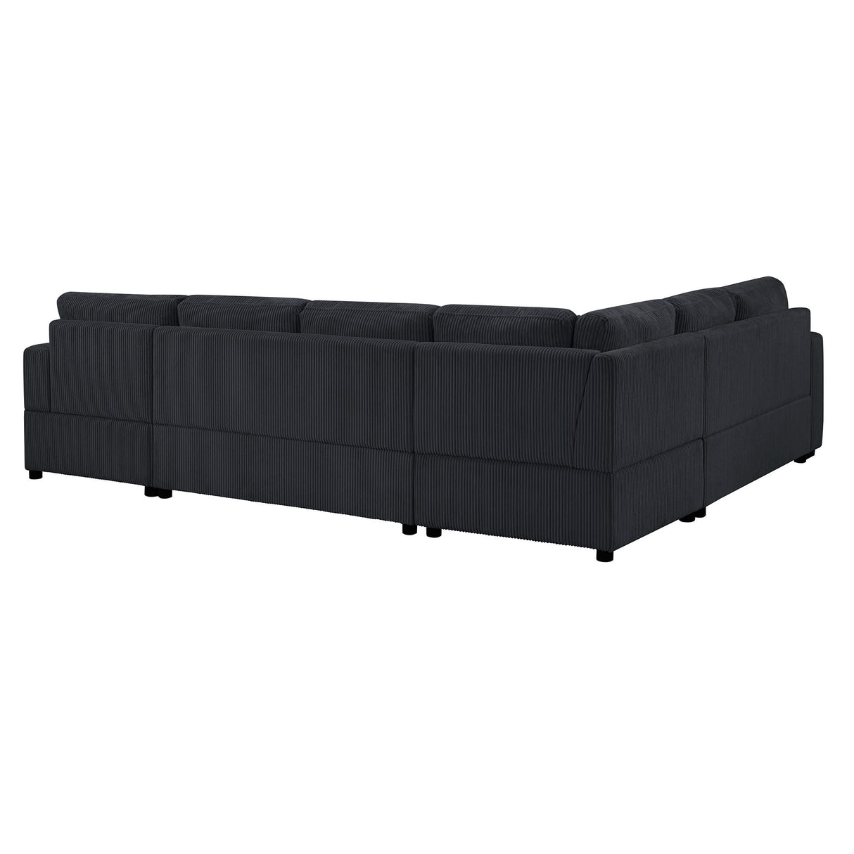 Oversized Sectional U-Shaped Sofa With Chaise Lounge And Three Soft Throw Pillows