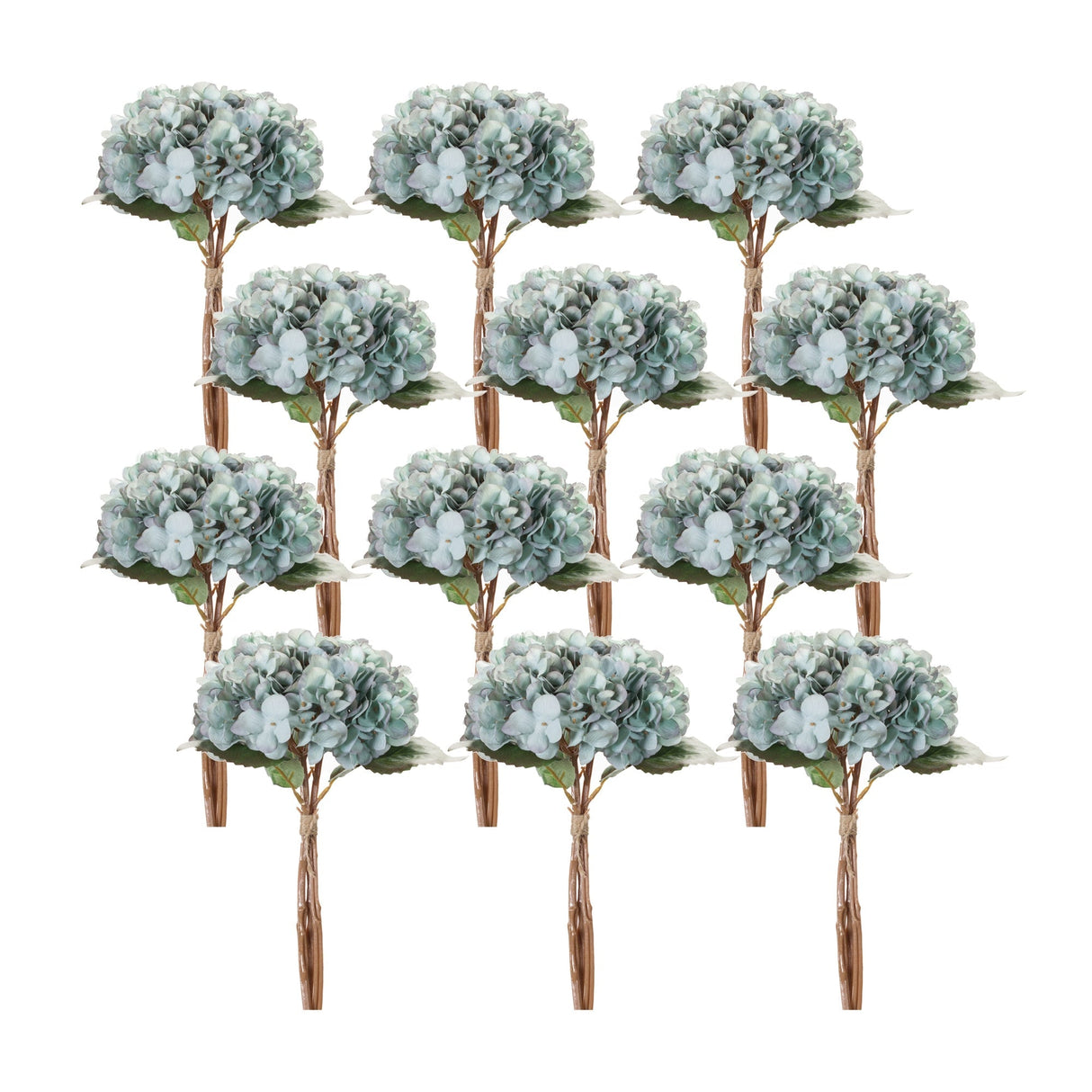 Soft-Blue-Hydrangea-Floral-Bundle-(Set-of-12)-Artificial-Flowering-Plants