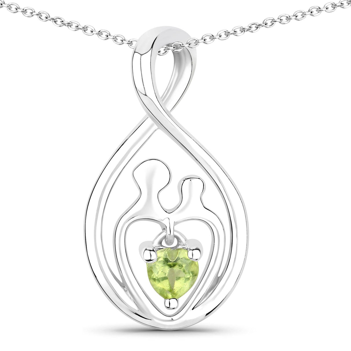 0.15 Carat Genuine Peridot .925 Sterling Silver Pendant