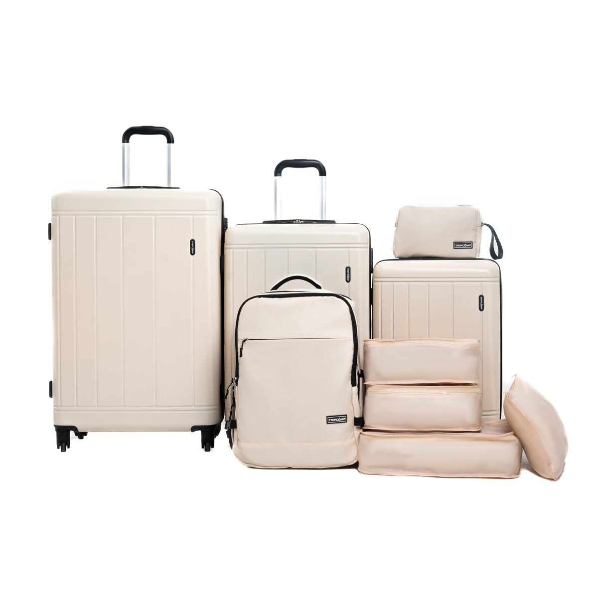 9-Piece White Luggage Set by GigaTech