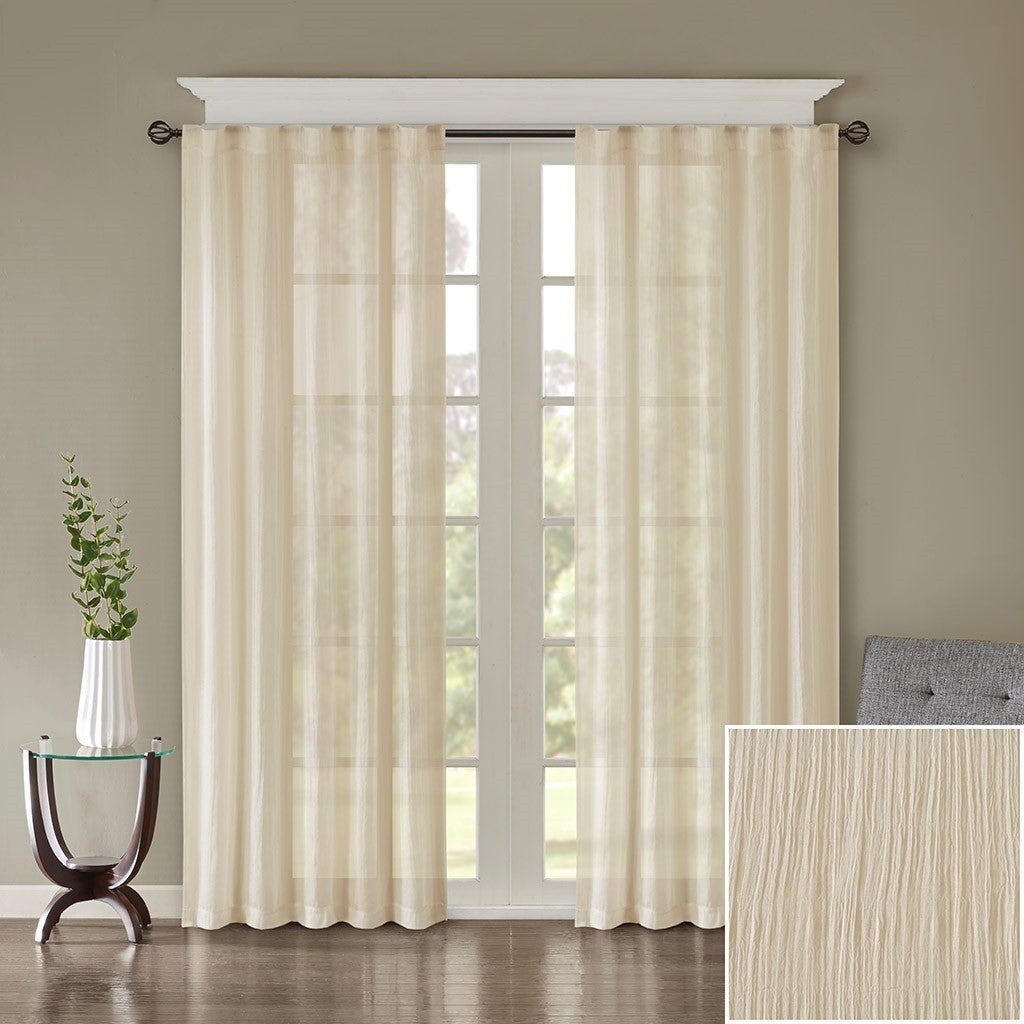 Solid crushed curtain panel pair(2 pcs window panels)