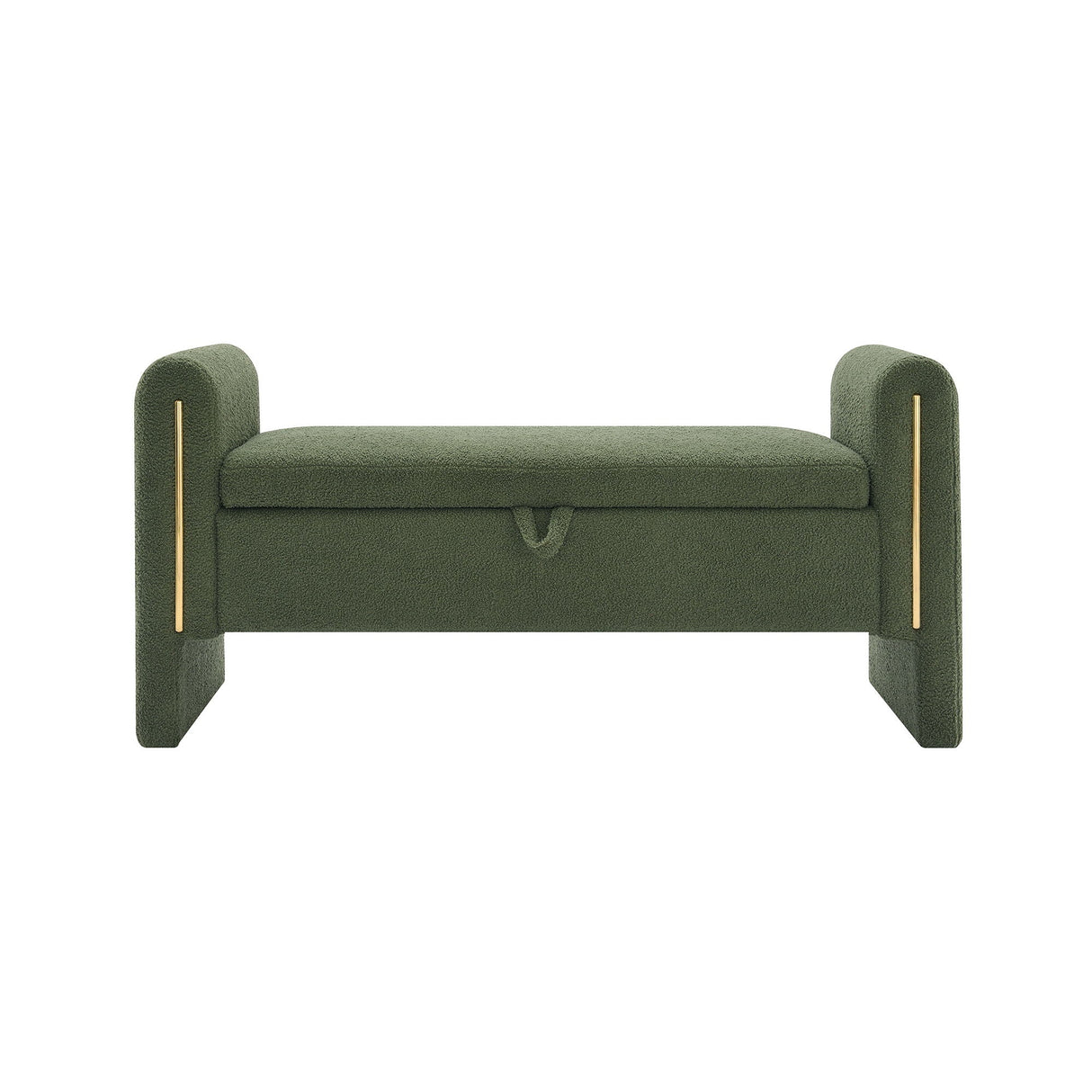 Modern Teddy Upholstered Large Bed End Bench With Arms And Storage