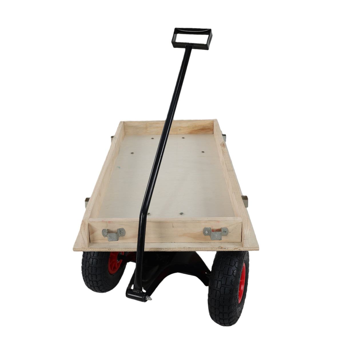 Children's and Garden Wooden Carriage with All-Terrain Inflatable Wheels
