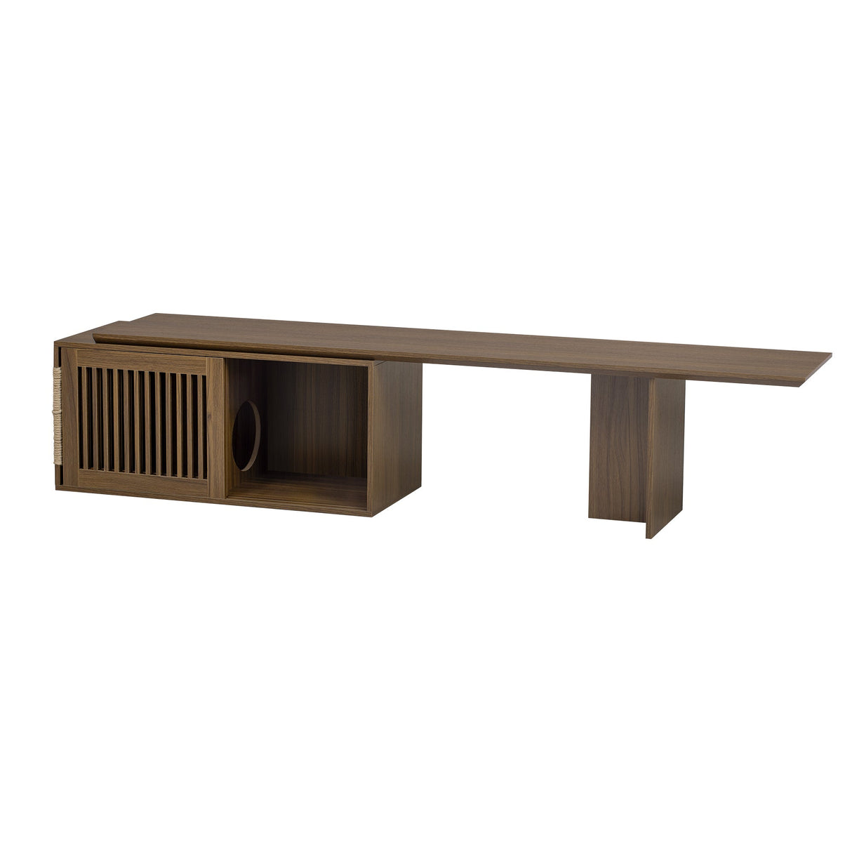 Mid-Century Modern 2-in-1 Extendable Walnut TV Stand