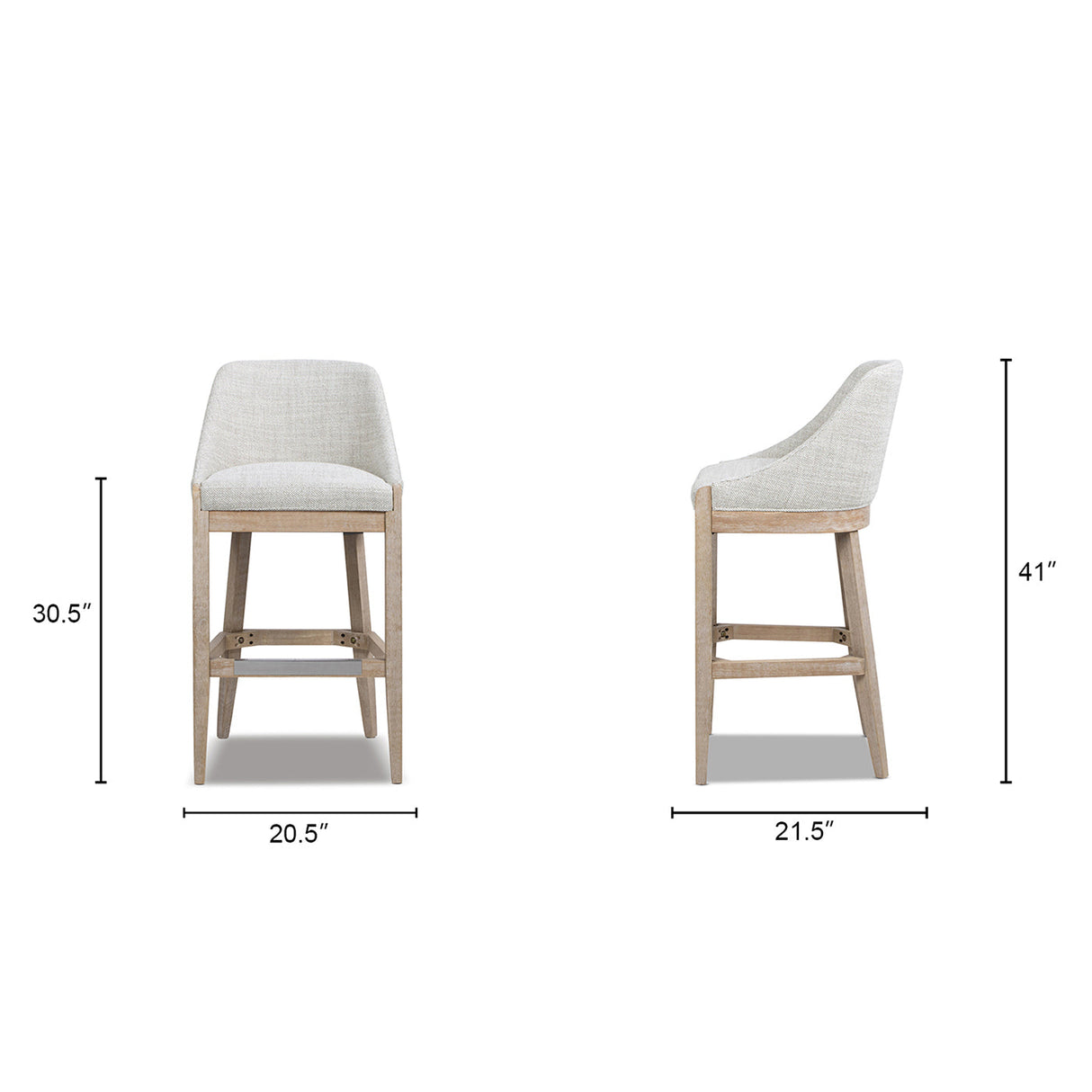 Newport 30.5' Coastal Curved Back Upholstered Barstool