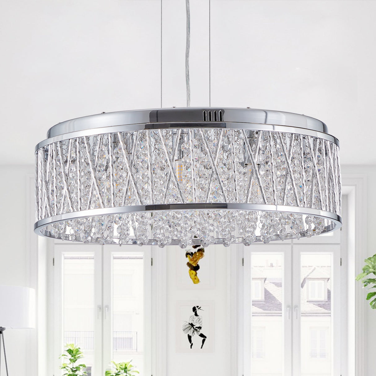Modern Crystal Chandelier - 19 Inches