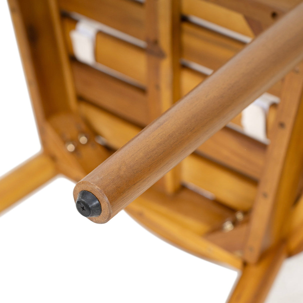 Klismos Dining Armchair Set of 2 with Solid Wood Construction and Curved Backrest in Teak and Beige