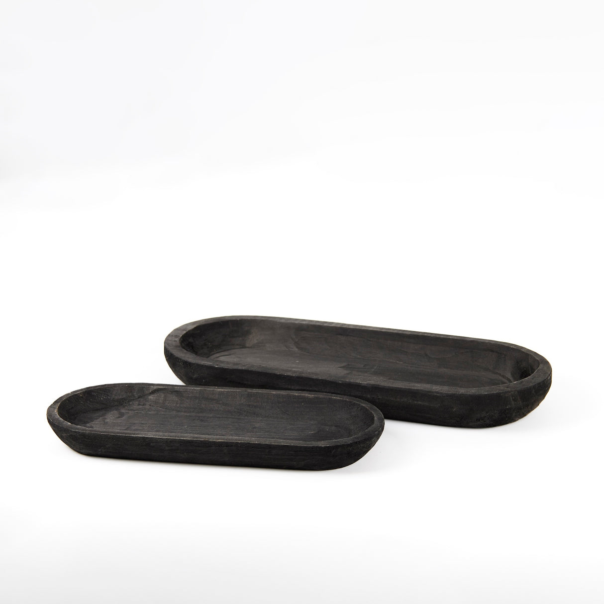 Wooden Dough Bowl Design Tray (Set of 2)