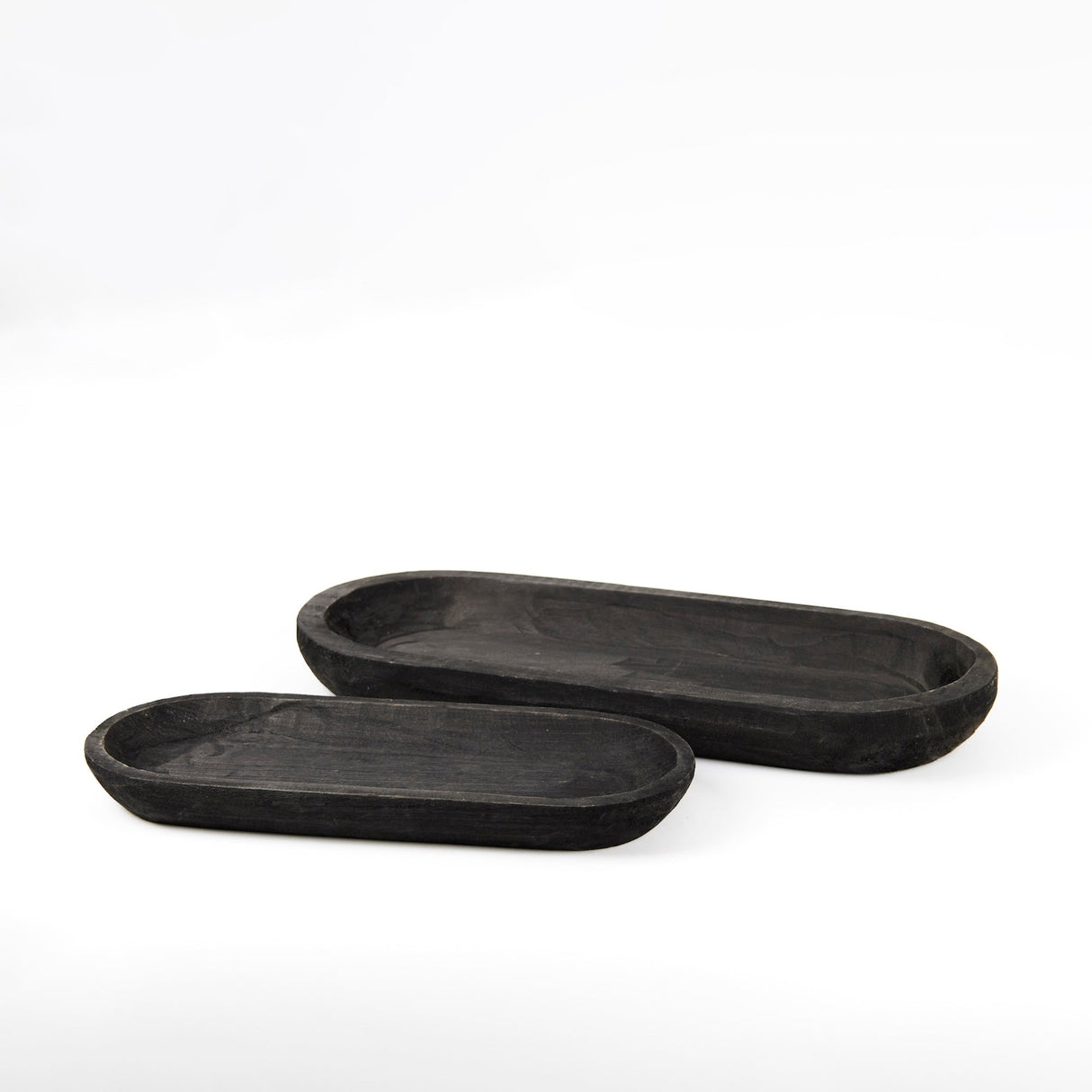 Wooden Dough Bowl Design Tray (Set of 2)