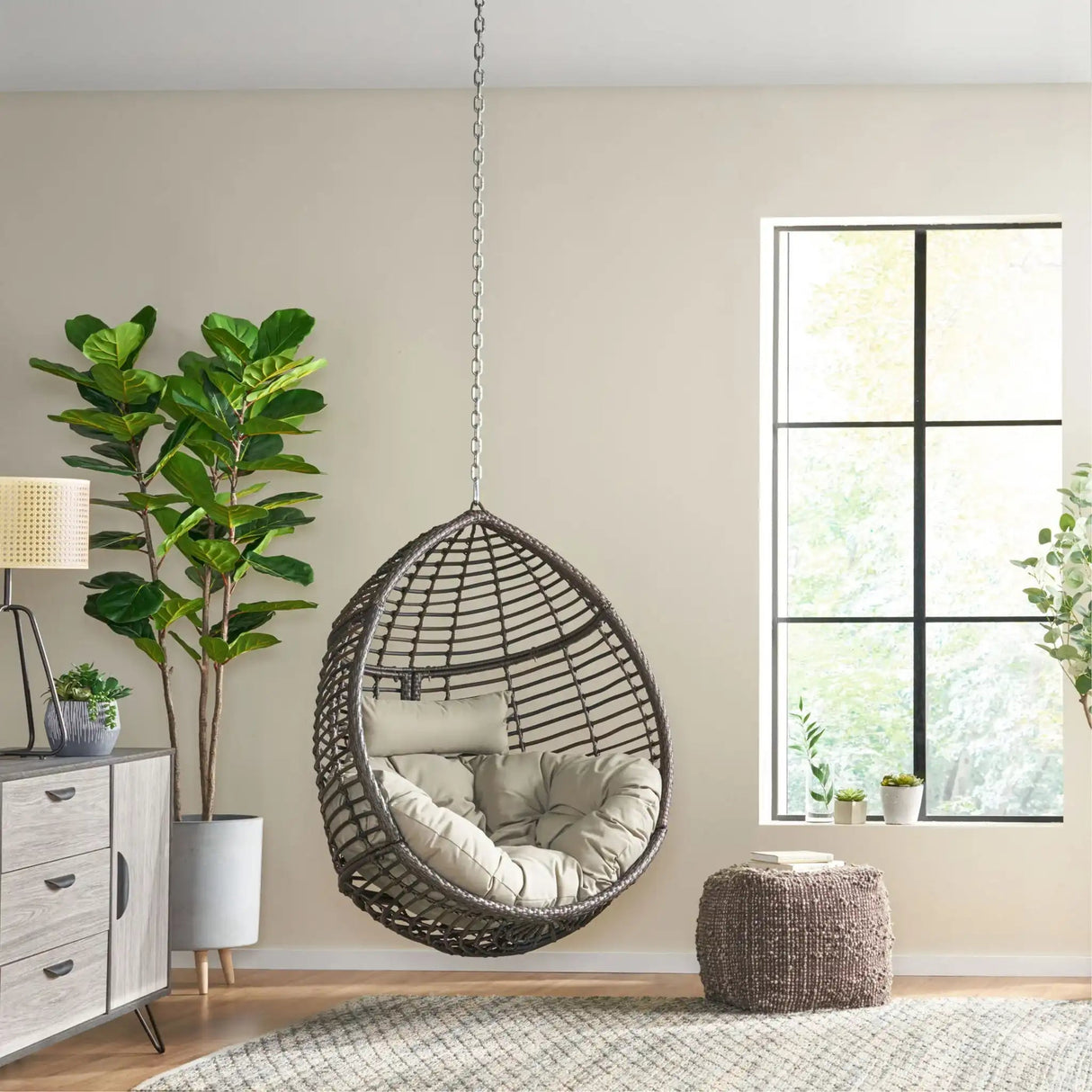 Morris Teardrop - Hanging Chair With Chain And Water Resistant Cushions