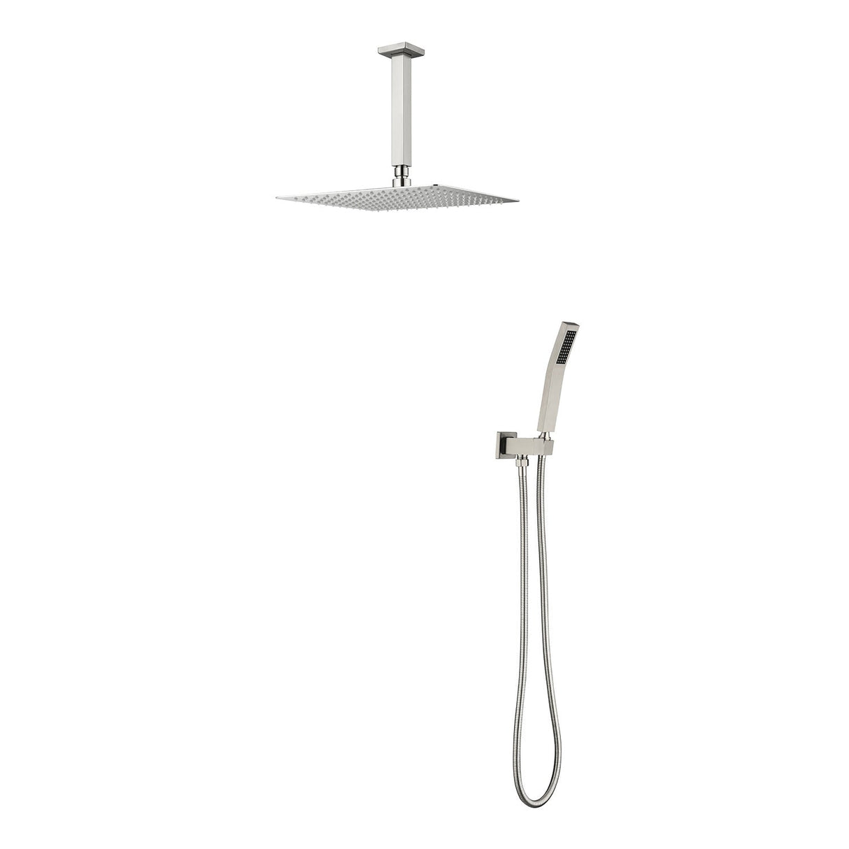 10 Inch Square Rain Shower Head with Handheld Showerhead