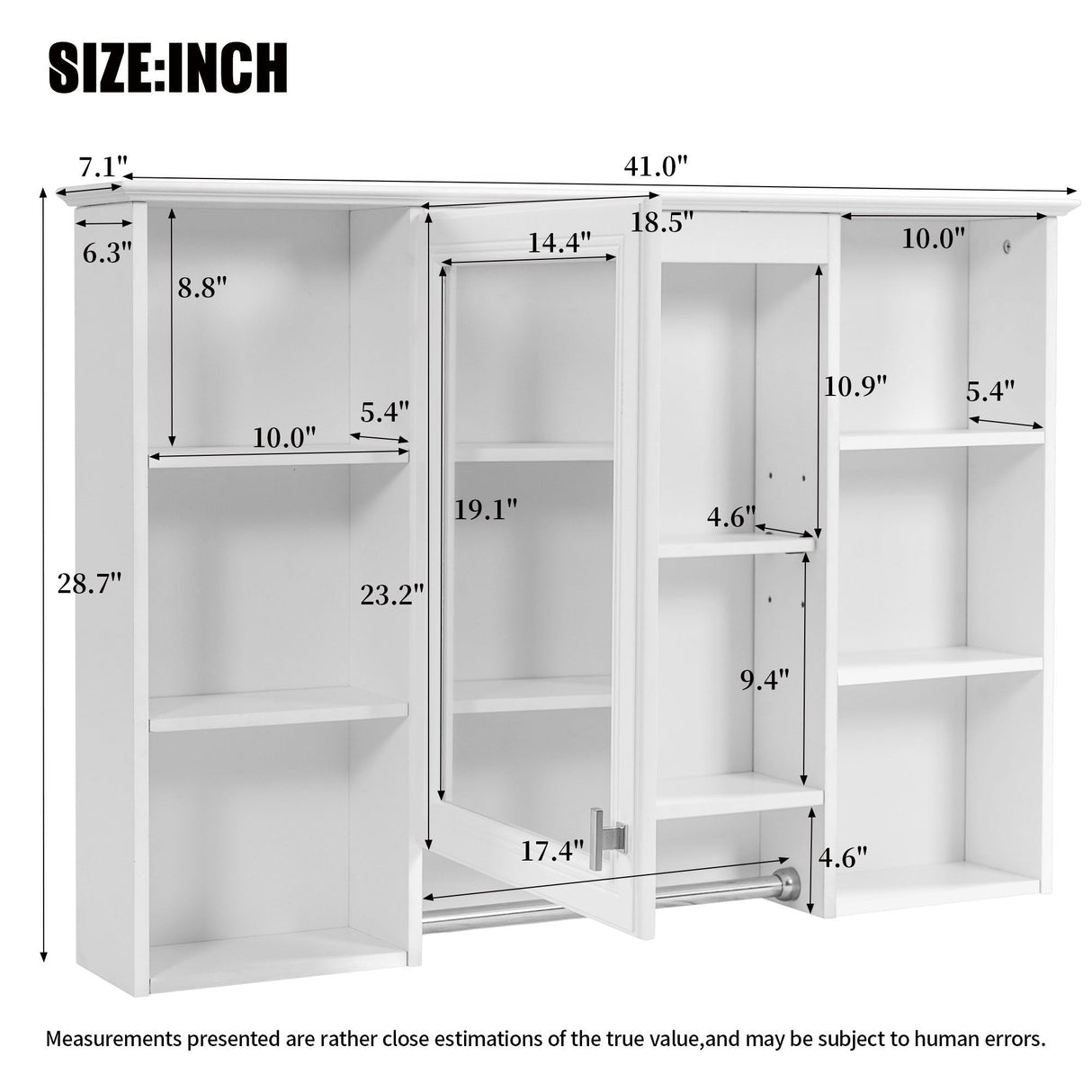 3 In 1 Modern Bathroom Mirror Cabinet With Adjustable Shelf, Soft Close Door, High Definition Mirror & Towel Bar