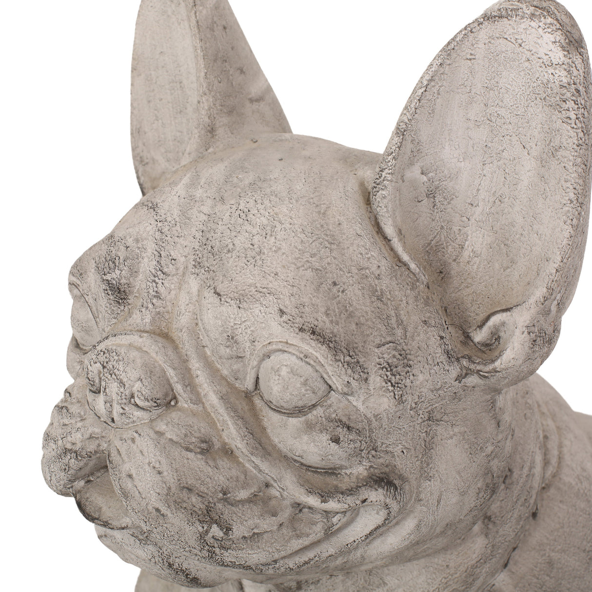 Dog Garden Sculpture, Outdoor French Bulldog Garden Statue, Rustic White