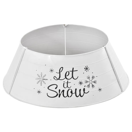 Christmas-Tree-Collar,-Steel-Tree-Ring-Skirt,-Home-Xmas-Decoration-for-Christmas-Tree,-26'-x-26'-x-9',-White-