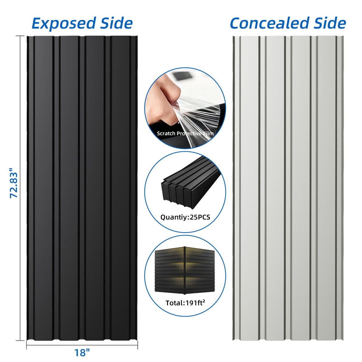 Metal Roof Panel (72.8 In) - 25 Pack