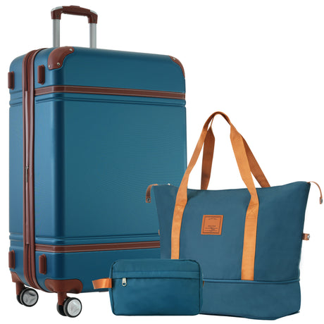 Hardshell-Luggage-Sets-with-Bags-Lightweight-Suitcase,-28-IN,Blue-Luggage-Sets
