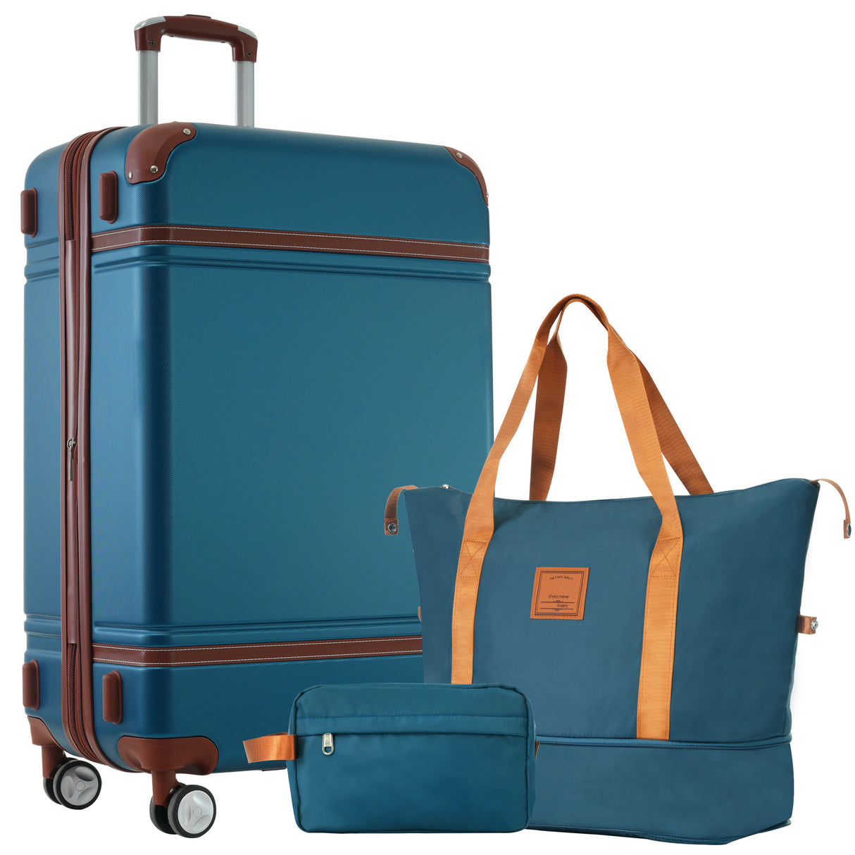 Hardshell-Luggage-Sets-with-Bags-Lightweight-Suitcase,-28-IN,Blue-Luggage-Sets