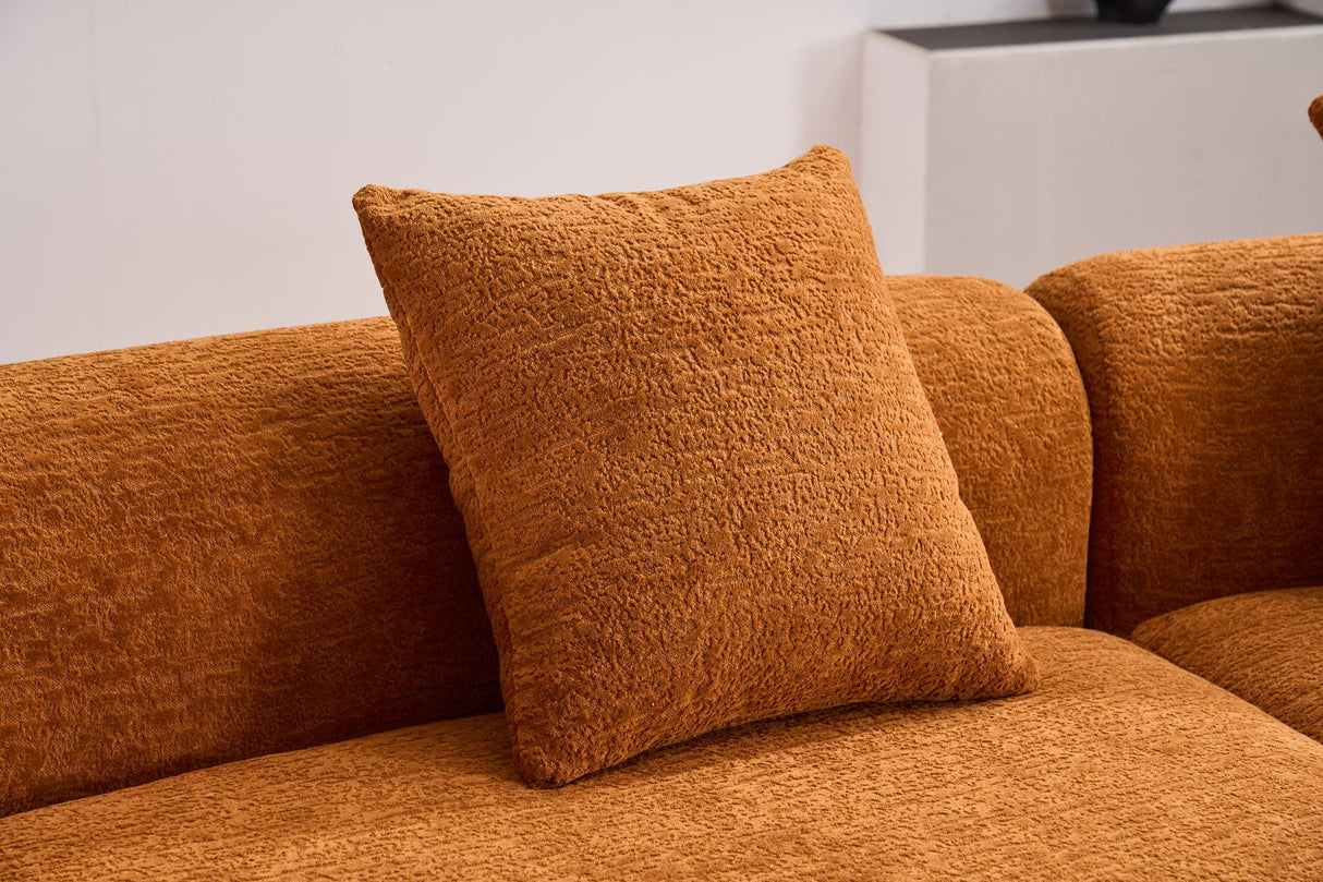 4 Seater Sofa With Fabric, 30D, 60 Hardness Full Sponge, 4 Pillow For Living Room, Home Furniture Sleeper Sectional Sofa For Apartment